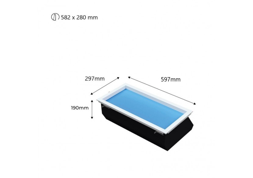Panneau LED "SMART Blue Skylight"-Effet de ciel-Daylight-50W-60x30cm - B5228-BS-60X30-S - Barcelona LED