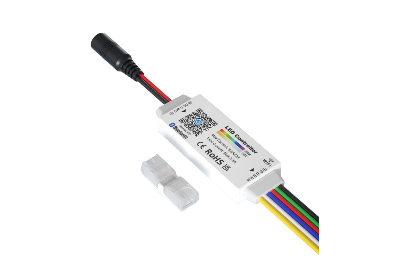 Mini contrôleur RGB + CCT-WiFi + Bluetooth-5-24V DC-3.5A - CTL-AAW-RGBCCT-34 - Barcelona LED