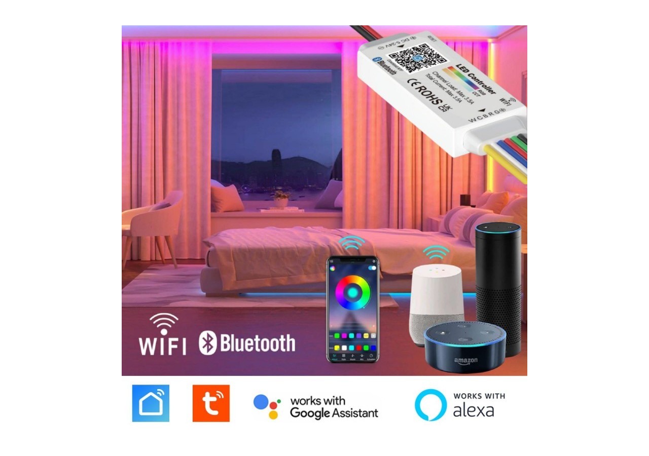 Mini contrôleur RGB + CCT-WiFi + Bluetooth-5-24V DC-3.5A - CTL-AAW-RGBCCT-34 - Barcelona LED