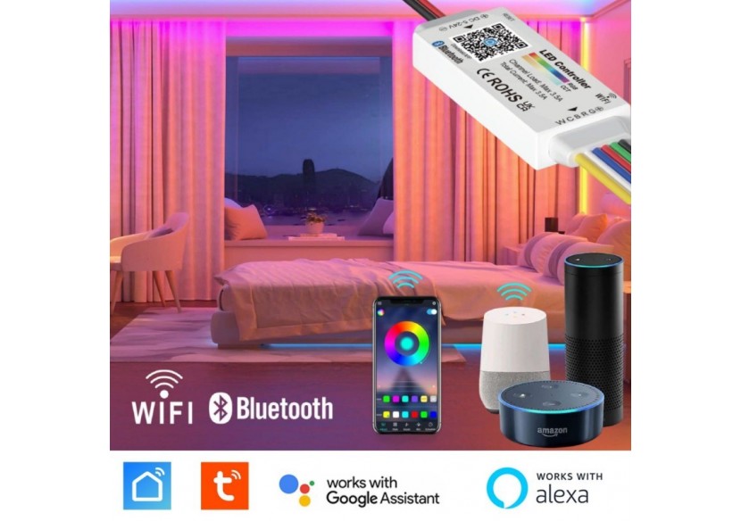 Mini contrôleur RGB + CCT-WiFi + Bluetooth-5-24V DC-3.5A - CTL-AAW-RGBCCT-34 - Barcelona LED