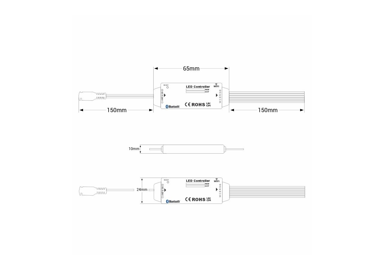Mini contrôleur RGB + CCT-WiFi + Bluetooth-5-24V DC-3.5A - CTL-AAW-RGBCCT-34 - Barcelona LED