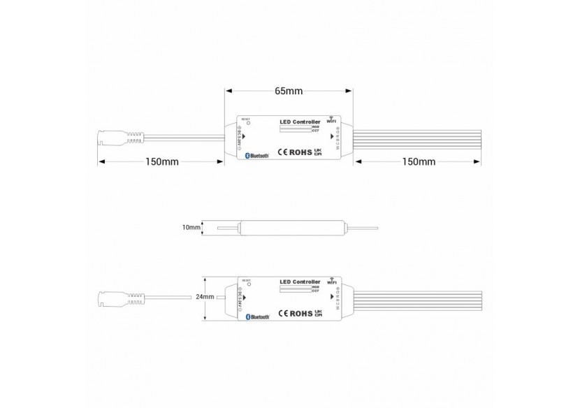 Mini contrôleur RGB + CCT-WiFi + Bluetooth-5-24V DC-3.5A - CTL-AAW-RGBCCT-34 - Barcelona LED
