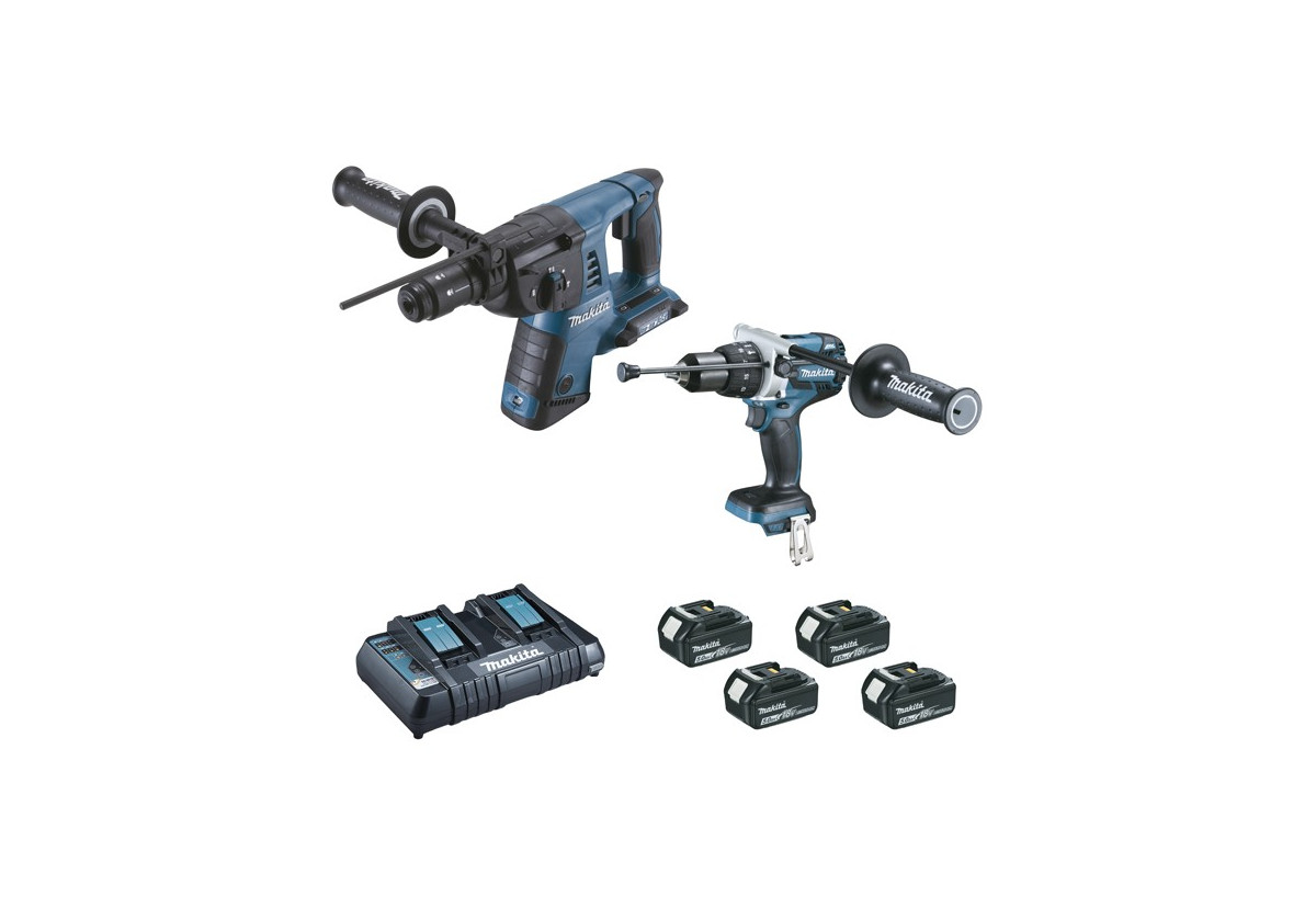 Ensemble perceuse à percussion et perforateur 18 V Li-Ion expert - Makita : Confort'Mat