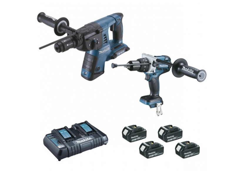 Ensemble perceuse à percussion et perforateur 18 V Li-Ion expert - Makita : Confort'Mat