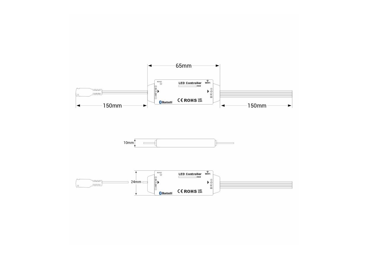 Mini contrôleur RGB-WiFi + Bluetooth-5-24V DC-3,5A - CTL-AAW-RGB-34 - Barcelona LED