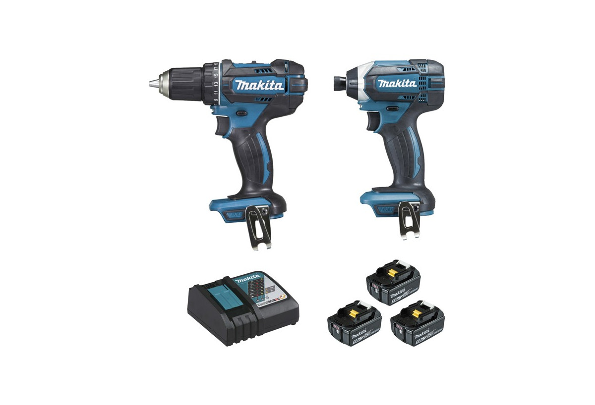 Ensemble perceuse et visseuse à choc 18 V Li-Ion usage quotidien - Makita : Confort'Mat