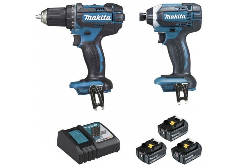 Ensemble perceuse et visseuse à choc 18 V Li-Ion usage quotidien - Makita : Confort'Mat