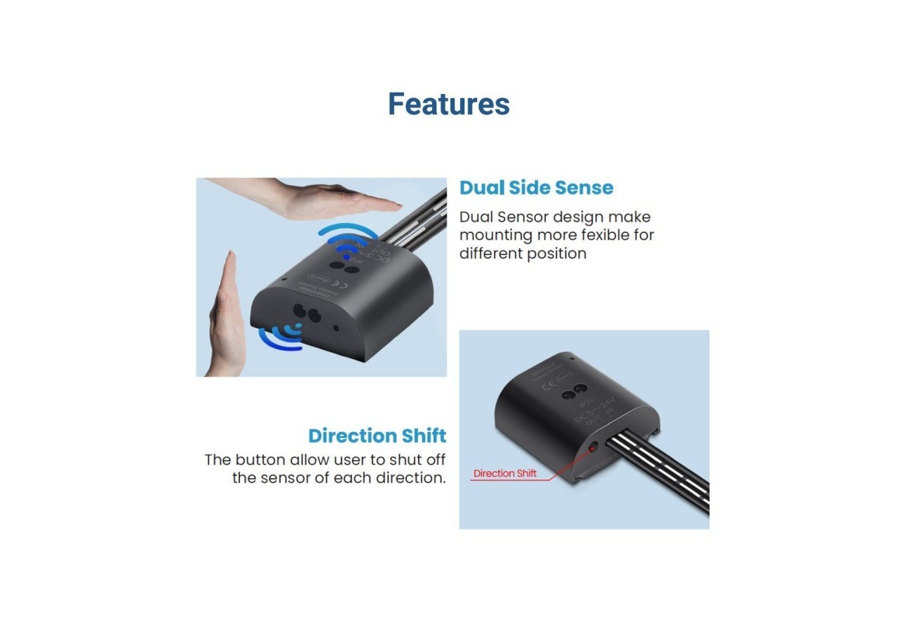 Capteur double de marche/arrêt et de gradation pour rubans LED-5-24V DC - DMSC-H-20ABB - Barcelona LED