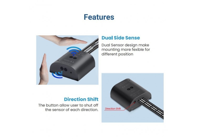 Capteur double de marche/arrêt et de gradation pour rubans LED-5-24V DC - DMSC-H-20ABB - Barcelona LED