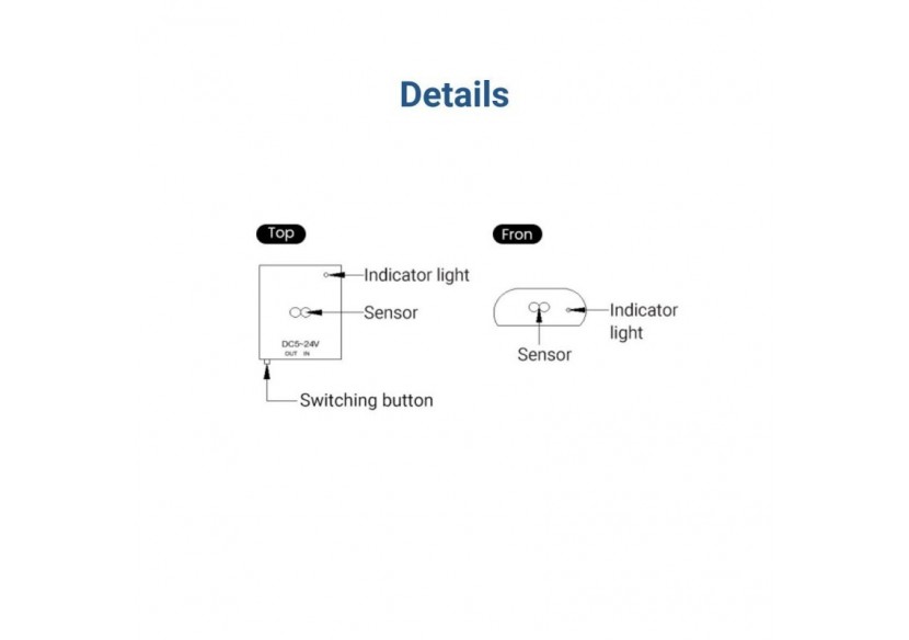 Capteur double de marche/arrêt et de gradation pour rubans LED-5-24V DC - DMSC-H-20ABB - Barcelona LED