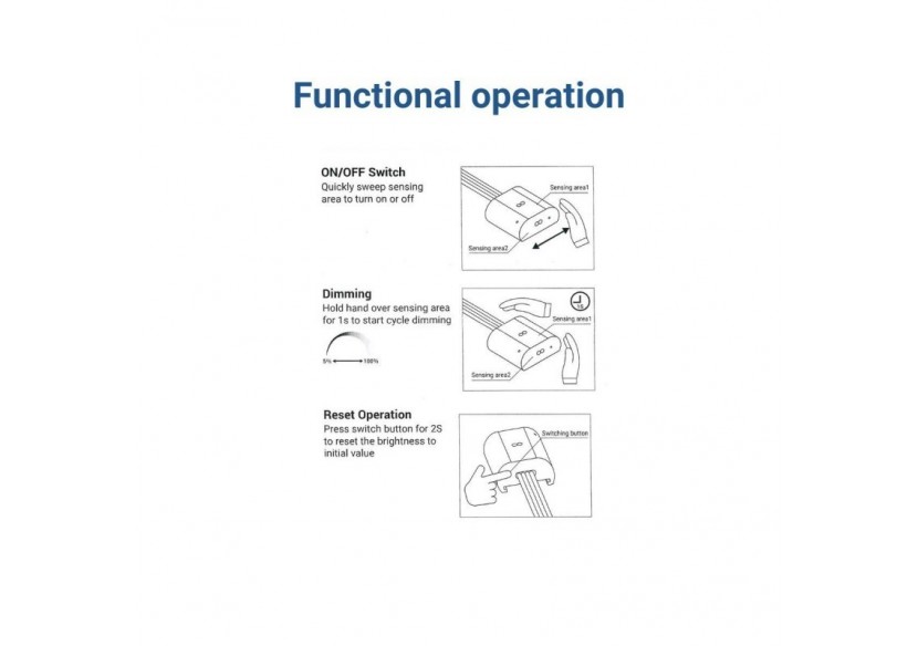 Capteur double de marche/arrêt et de gradation pour rubans LED-5-24V DC - DMSC-H-20ABB - Barcelona LED
