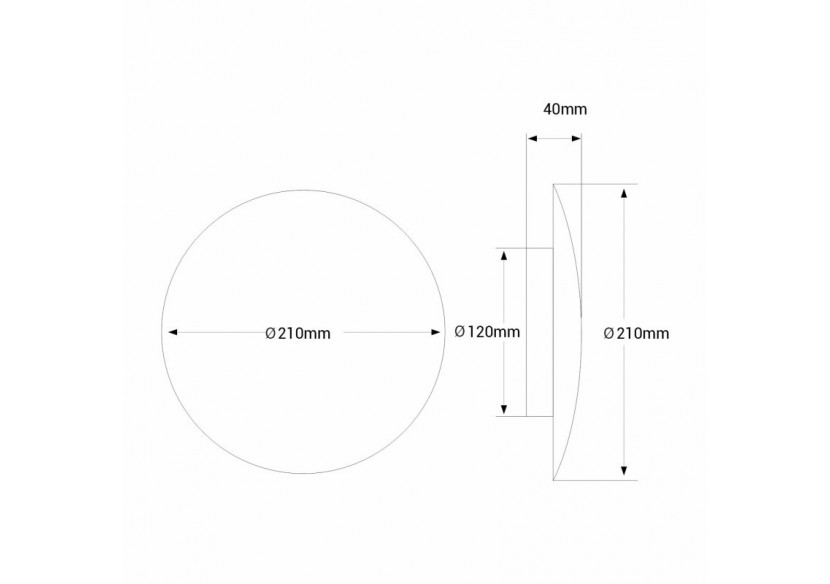 Applique murale LED ronde "Eclipsis" 12W-3000K-IRC90-Driver KeGu-IP20 - LN1587-12W-D - Barcelona LED