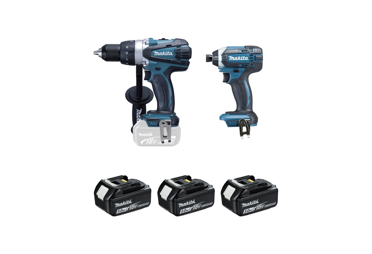 Ensemble perceuse et visseuse à choc 18 V Li-Ion usage quotidien - Makita : Confort'Mat