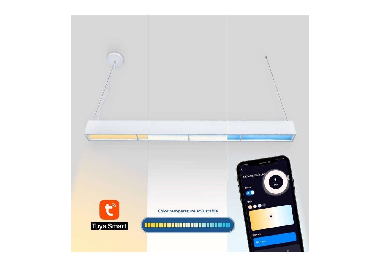 Linéaire suspendu "Blue Skylight" SMART-CCT-Effet de ciel-48W-UGR16 - B9021-S-B - Barcelona LED
