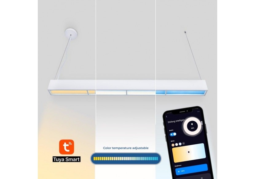 Linéaire suspendu "Blue Skylight" SMART-CCT-Effet de ciel-48W-UGR16 - B9021-S-B - Barcelona LED