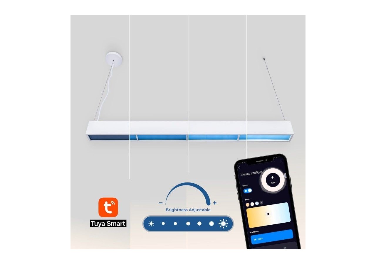 Linéaire suspendu "Blue Skylight" SMART-CCT-Effet de ciel-48W-UGR16 - B9021-S-B - Barcelona LED