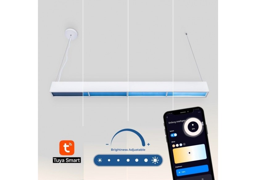 Linéaire suspendu "Blue Skylight" SMART-CCT-Effet de ciel-48W-UGR16 - B9021-S-B - Barcelona LED