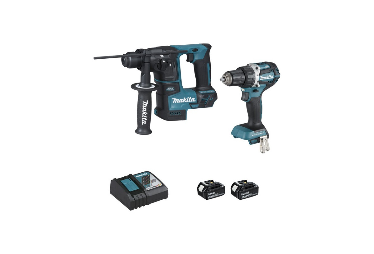 Ensemble perceuse et perforateur 18 V Li-Ion format compact - Makita : Confort'Mat
