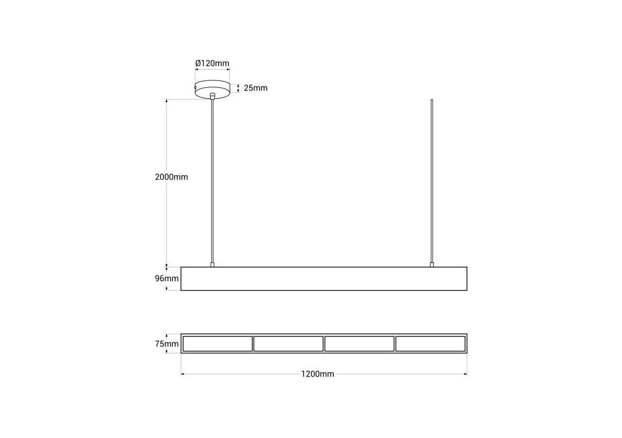 Linéaire suspendu "Blue Skylight" SMART-CCT-Effet de ciel-48W-UGR16 - B9021-S-B - Barcelona LED