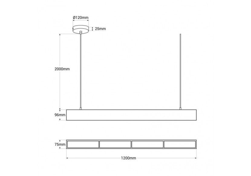 Linéaire suspendu "Blue Skylight" SMART-CCT-Effet de ciel-48W-UGR16 - B9021-S-B - Barcelona LED