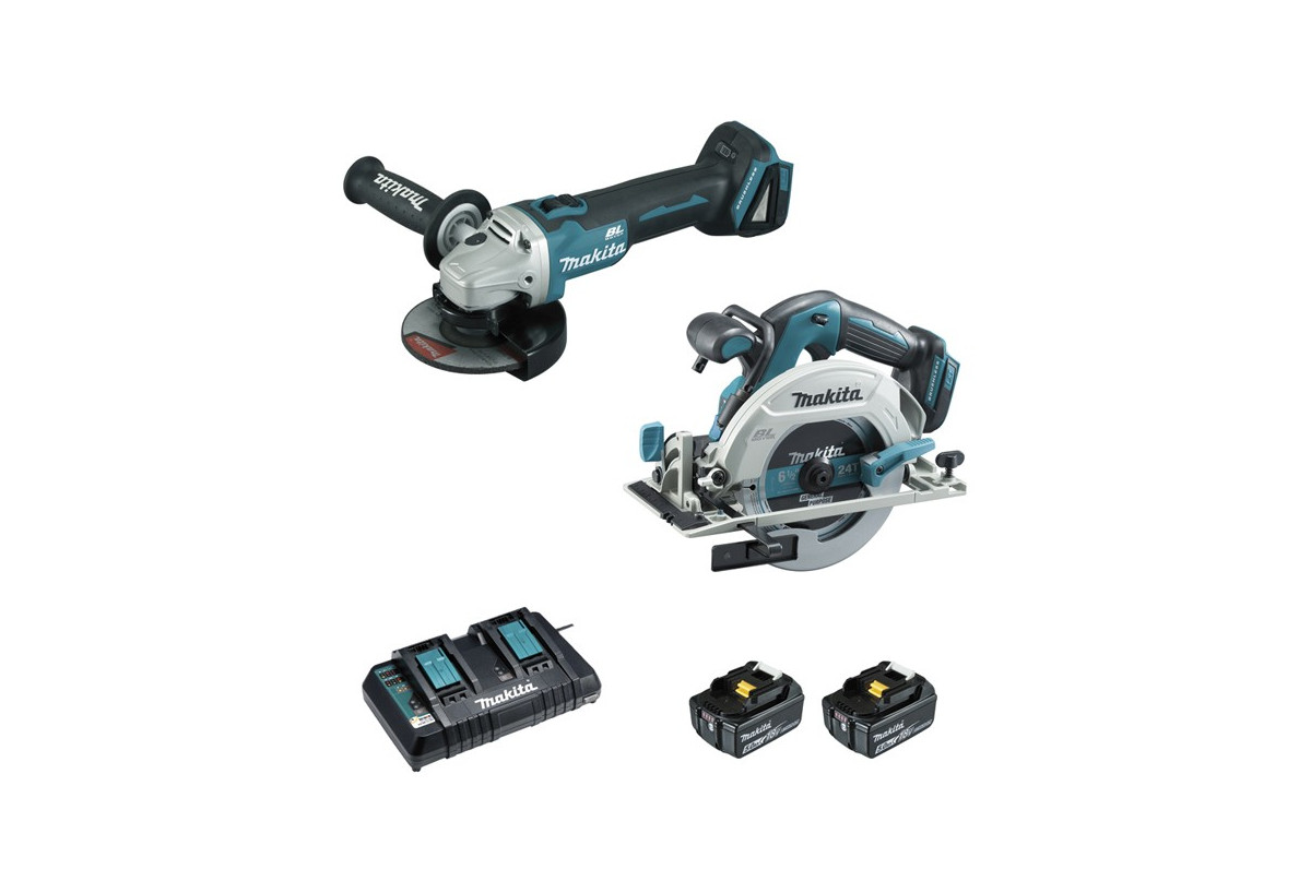 Ensemble meleuse et scie circulaire 18 V Li-Ion usage intensif - Makita : Confort'Mat
