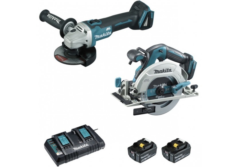 Ensemble meleuse et scie circulaire 18 V Li-Ion usage intensif - Makita : Confort'Mat