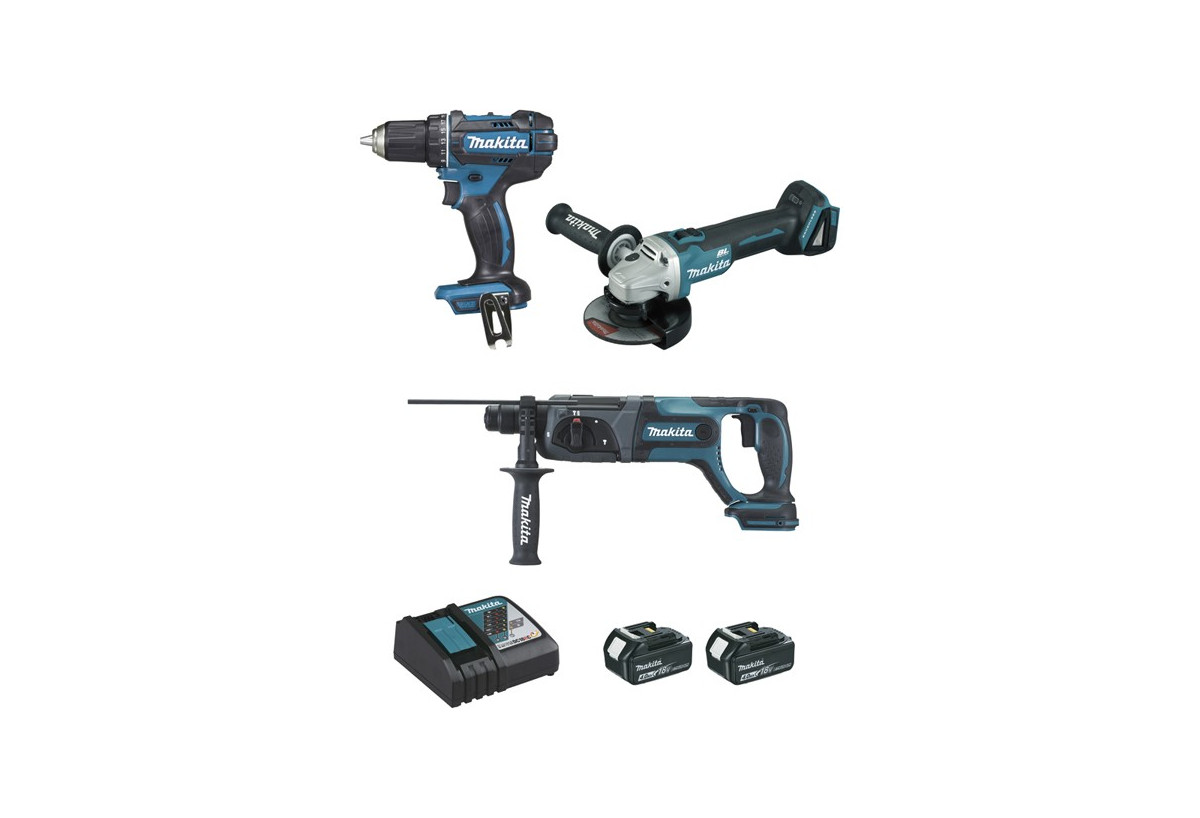 Ensemble perceuse, meleuse et perforateur 18 V Li-Ion usage quotidien - Makita : Confort'Mat