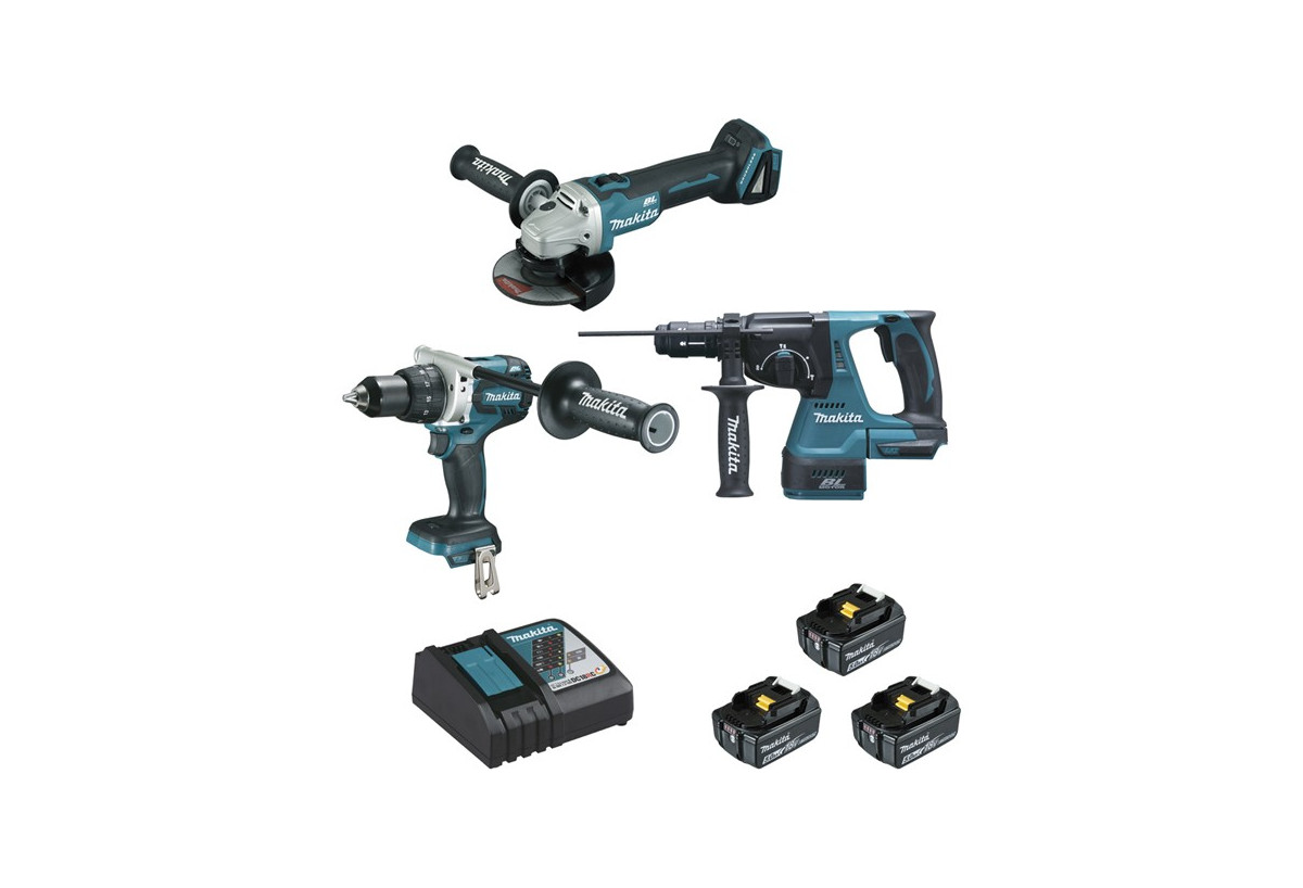 Ensemble perceuse, meleuse et perforateur 18 V Li-Ion usage intensif - Makita : Confort'Mat