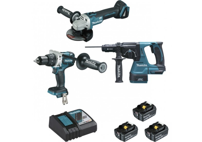 Ensemble perceuse, meleuse et perforateur 18 V Li-Ion usage intensif - Makita : Confort'Mat