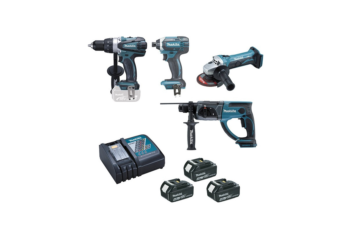 Ensemble de 4 machines 18 V Li-Ion usage quotidien - Makita : Confort'Mat