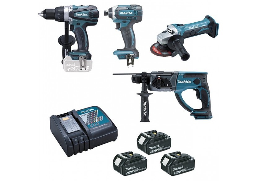 Ensemble de 4 machines 18 V Li-Ion usage quotidien - Makita : Confort'Mat