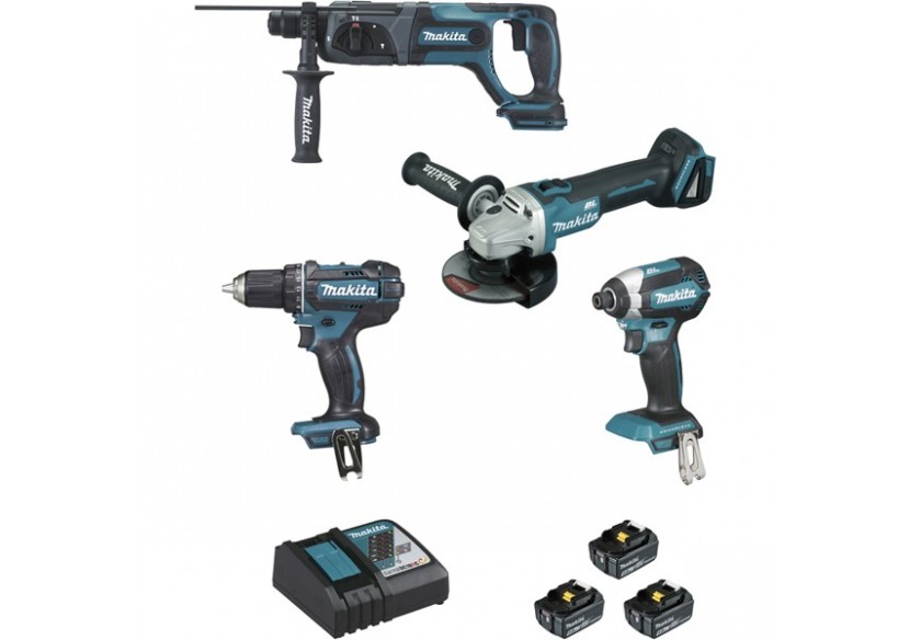 Ensemble de 4 machines 18 V Li-Ion usage quotidien - Makita : Confort'Mat