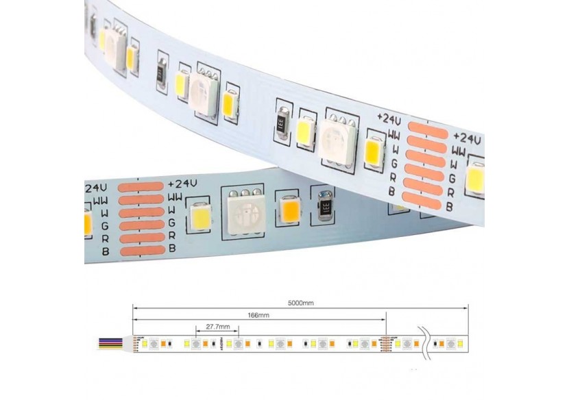 Ruban LED RGB+CCT-70W-24V-IP20-5m - B1554-IP20-RGB+CCT - Barcelona LED