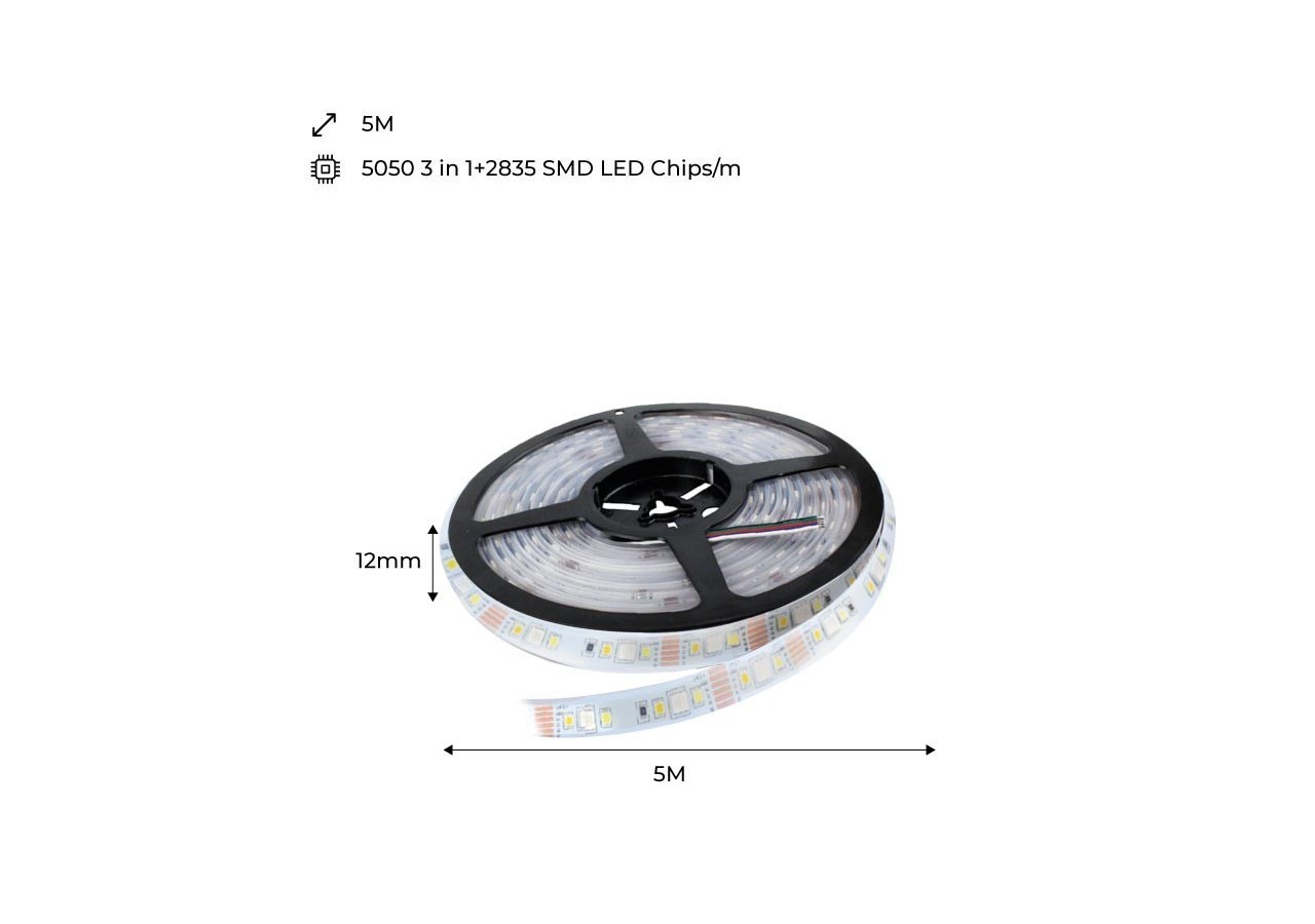 Ruban LED RGB+CCT-70W-24V-IP20-5m - B1554-IP20-RGB+CCT - Barcelona LED