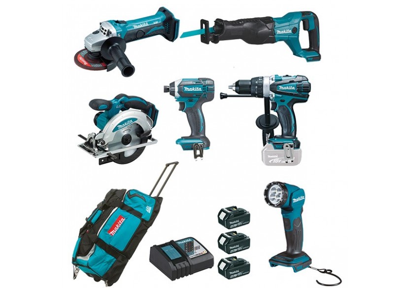 Ensemble de 6 machines 18 V Li-Ion usage quotidien - Makita : Confort'Mat