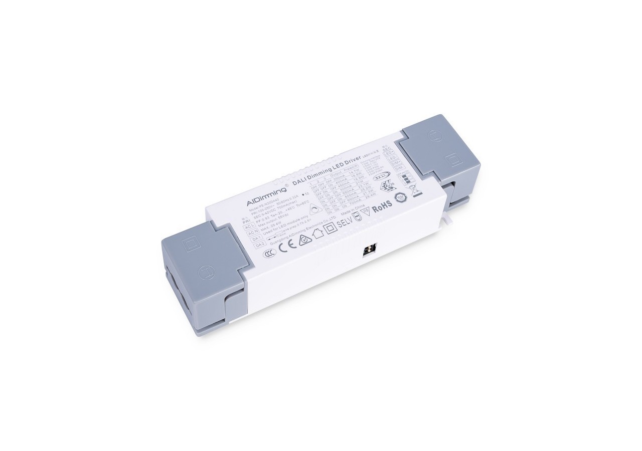 Driver LED dimmable par DALI , PUSH, 1/0-10V-Courant multiple (350-700mA) - PE-N30DA42 - Barcelona LED