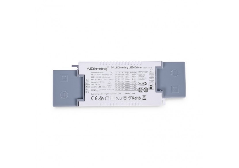 Driver LED dimmable par DALI , PUSH, 1/0-10V-Courant multiple (150-350mA) - PE-N14DA42 - Barcelona LED Driver LED dimmable par DALI , PUSH, 1/0-10V-Courant multiple (150-350mA) - PE-N14DA42 - Barcelona LED