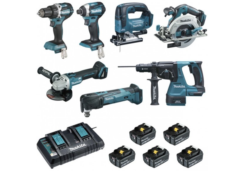 Ensemble de 7 machines 18 V Li-Ion usage intensif - Makita : Confort'Mat