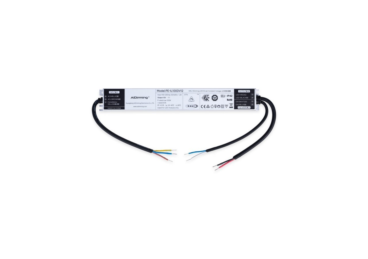 Alimentation LED dimmable DALI DT6-12V DC-8.3A-100W - PE-IL100DV12 - Barcelona LED