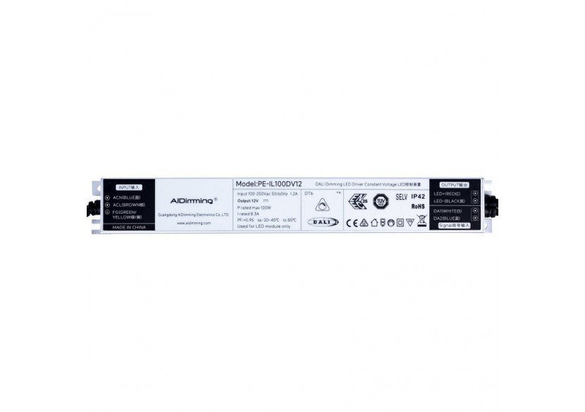 Alimentation LED dimmable DALI DT6-12V DC-8.3A-100W - PE-IL100DV12 - Barcelona LED Alimentation LED dimmable DALI DT6-12V DC-8.3A-100W - PE-IL100DV12 - Barcelona LED