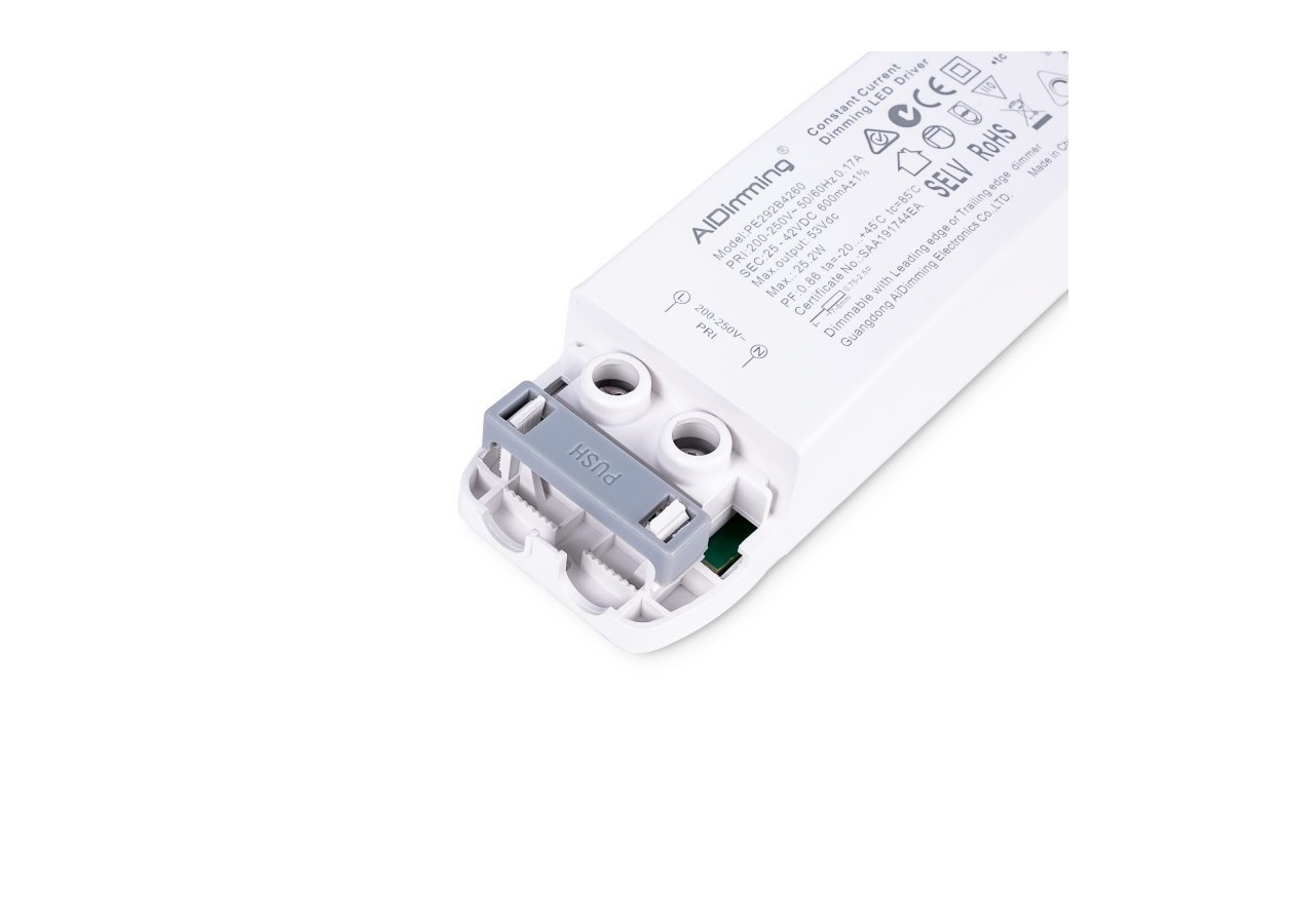 Driver LED dimmable TRIAC 25-42V DC-600mA-25,2W - PE292B4260 - Barcelona LED