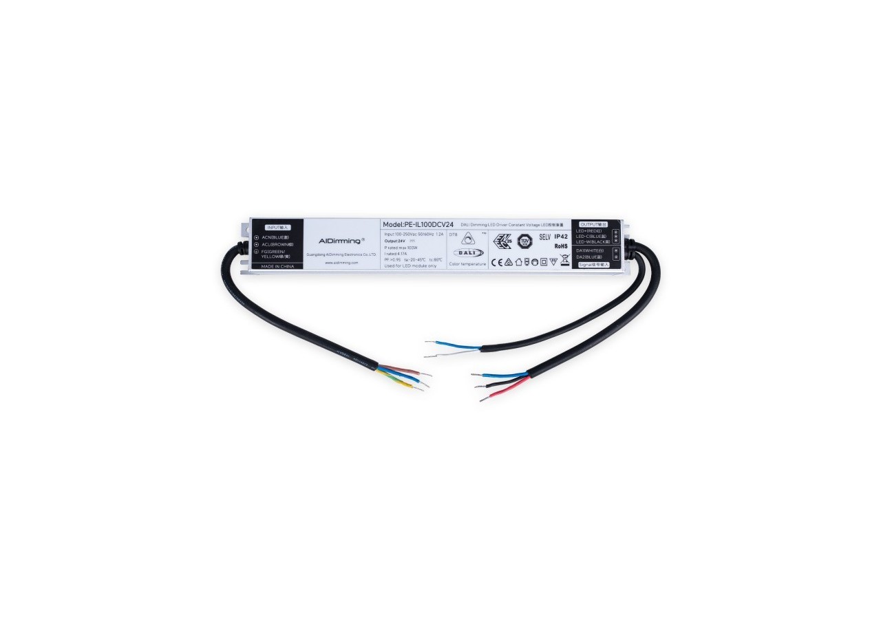 Alimentation LED dimmable DALI DT8-24V DC-4.17A-100W - PE-IL100DCV24 - Barcelona LED