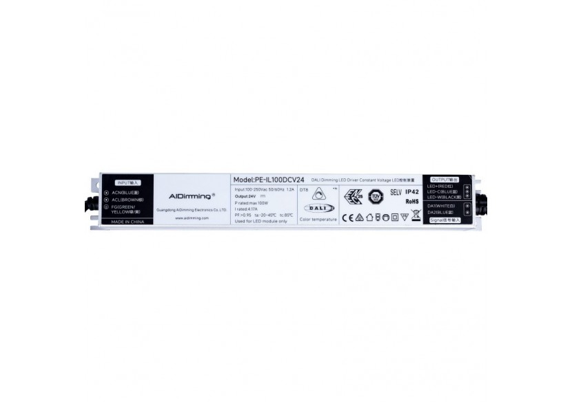 Alimentation LED dimmable DALI DT8-24V DC-4.17A-100W - PE-IL100DCV24 - Barcelona LED Alimentation LED dimmable DALI DT8-24V DC-4.17A-100W - PE-IL100DCV24 - Barcelona LED