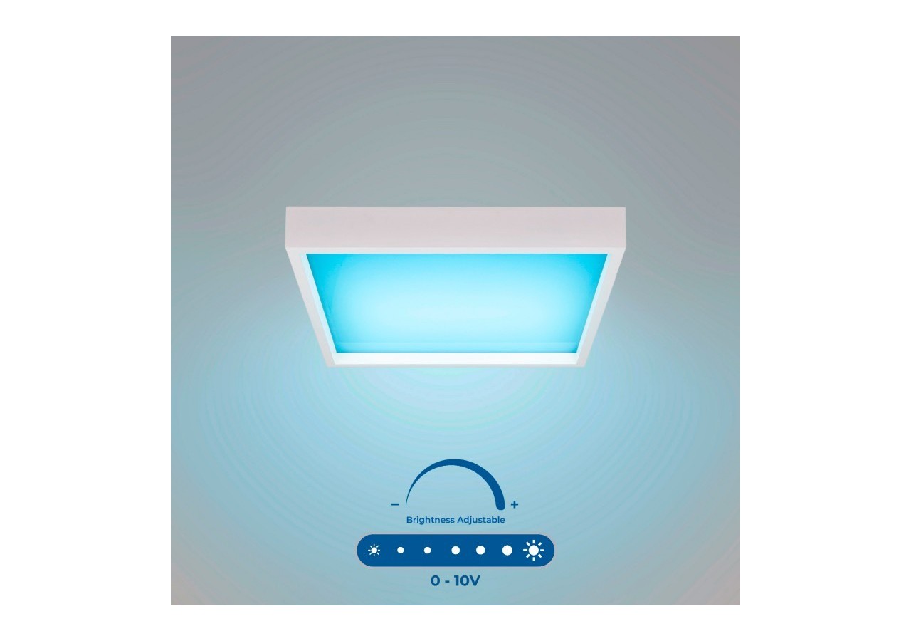 Panneau LED "Blue Skylight" effet de ciel-Daylight-Dimmable 0-10V-155W-60x60cm - B5228-BS-60X60-D - Barcelona LED