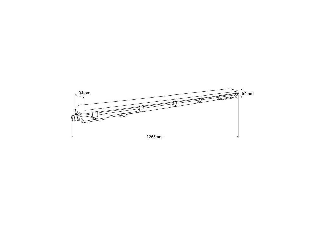 Kit Boîtier étanche double 120cm + 2 tubes LED T8 18W-6000K - K8480-120-6K - Barcelona LED