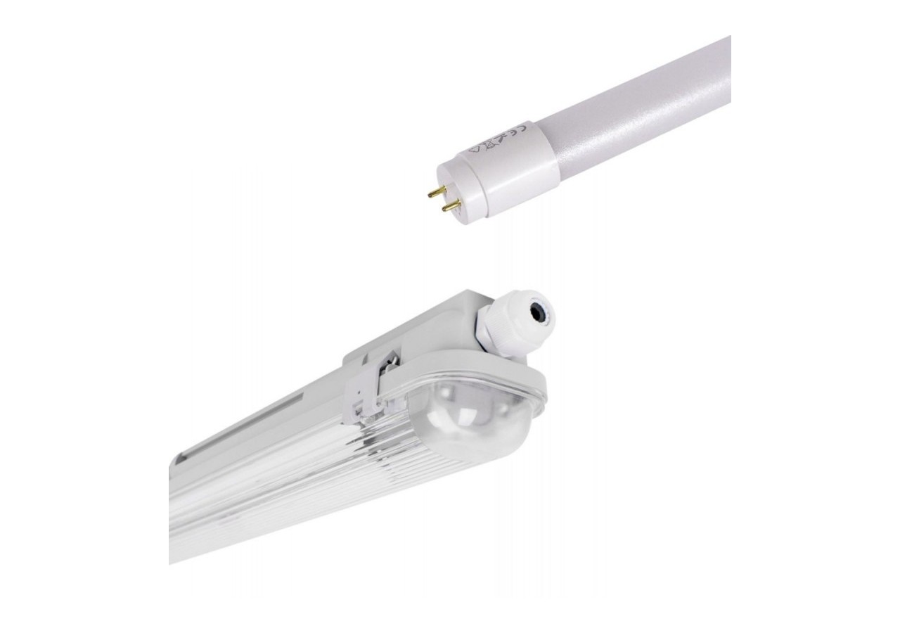 Kit Boîtier étanche 60cm + tube LED T8 9W-6000K - K8470-60-6K - Barcelona LED
