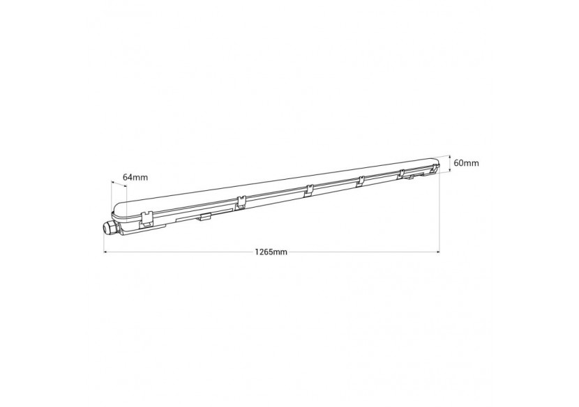 Kit Boîtier étanche 120cm + tube LED T8 18W-4000K - K8470-120-4K - Barcelona LED