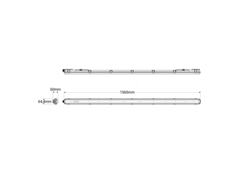 Kit Boîtier étanche 150cm + tube LED T8 24W-4000K - K8470-150-4K - Barcelona LED