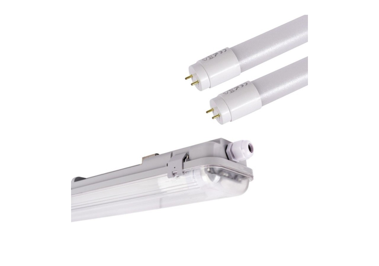 Kit Boîtier étanche 150cm + tube LED T8 24W-6000K - K8470-150-6K - Barcelona LED