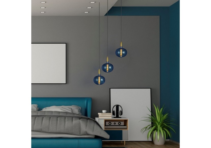 Ampoule décorative LED à filament "Decor-Bleu"-E27 R220-Dimmable-4W-1800K - BFD1-R220E27-AZ - Barcelona LED